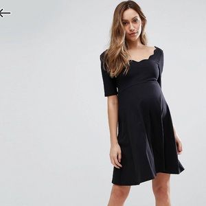Maternity scalloped skater dress